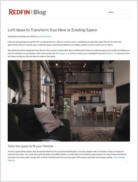 Redfin – Loft Ideas to Transform Your New or Existing Space