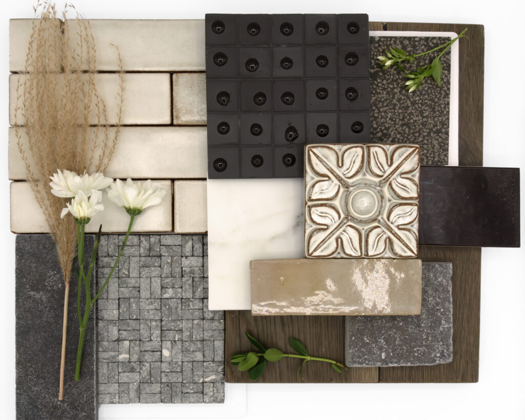 DesignConcept2.1_Feb2024 Design Concept Package 2 flatlay image transitional black, grey and beige neutral color scheme